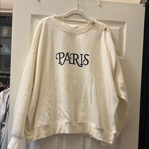 H&M Cream Paris Crew Neck Sweater New with out tags